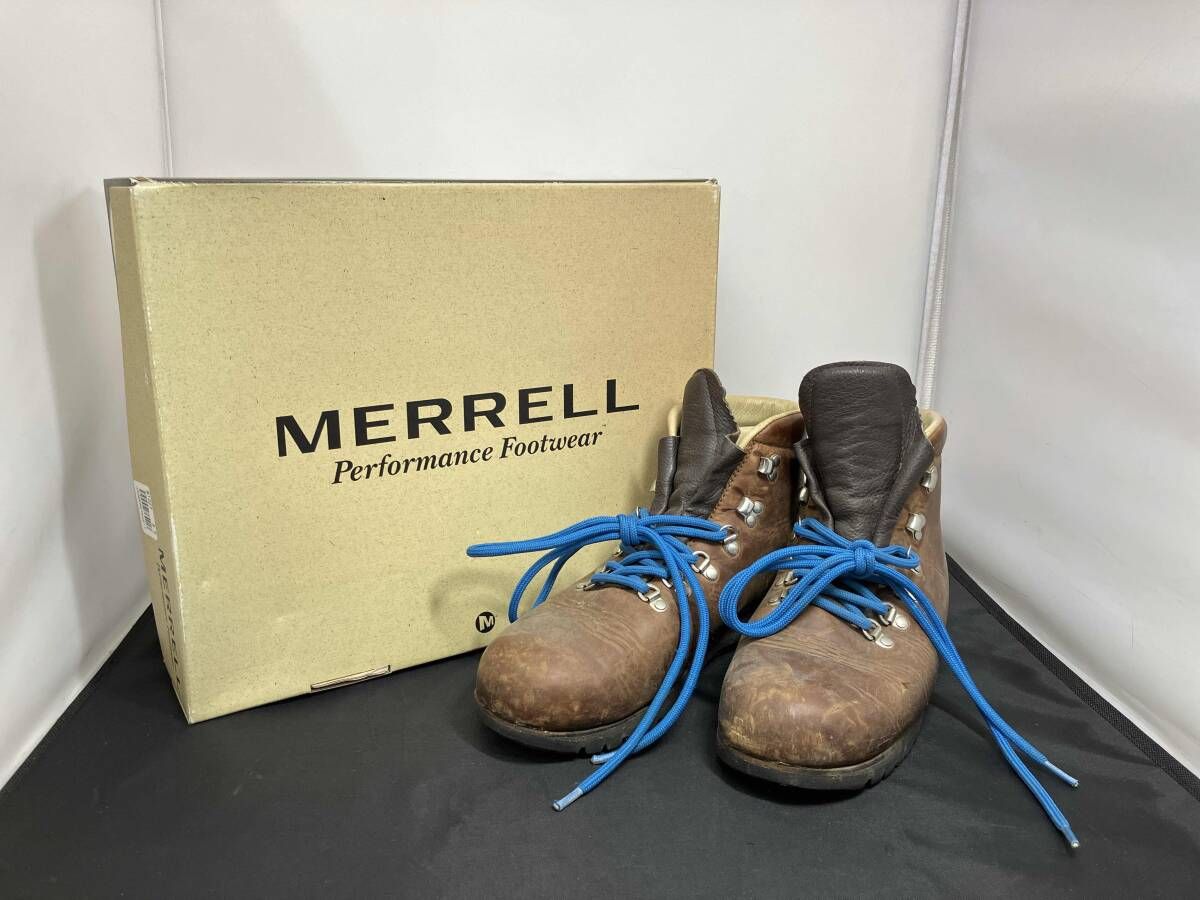 MERRELL メレル J1027 LEATHER ブーツ ハイキングブーツ 27cm メンズ BROWN×MOGANO ブラウン系 茶系 ハイカット ※箱付 10,721円