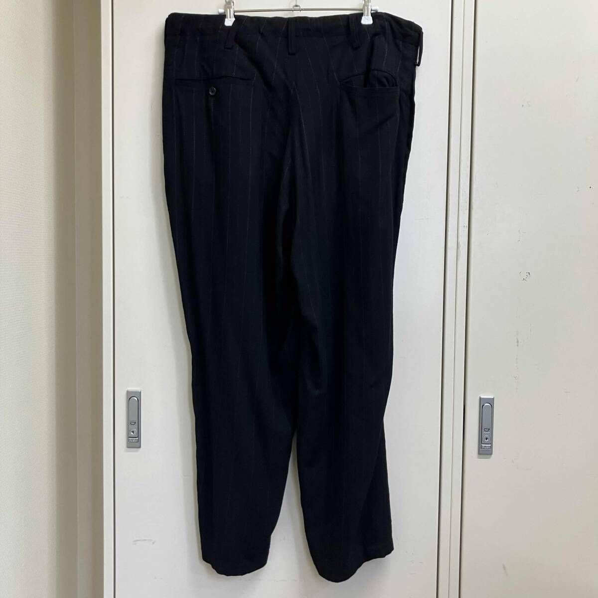 25ss Y's for men MAN’S ストライプレーヨンスラックス MP-P80-204 サイズ:3 ブラック ワイズフォーメン