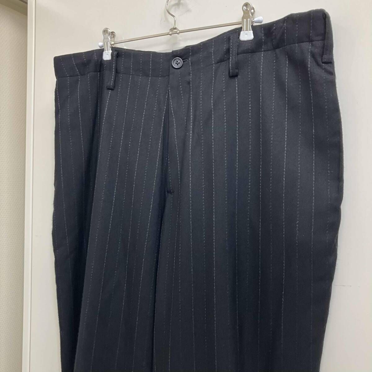 25ss Y's for men MAN’S ストライプレーヨンスラックス MP-P80-204 サイズ:3 ブラック ワイズフォーメン