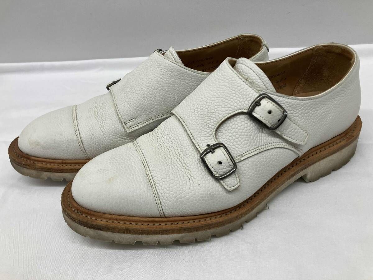 JOSEPH CHEANEY ジョセフチーニー　ドレスシューズ ダブルモンクストラップ　made in ingland レザー　vibram ホワイト サイズ6