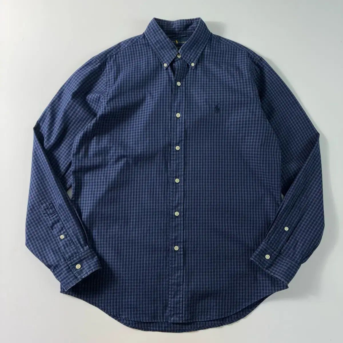 POLO ポロ ラルフローレン 刺繍 コットン ブルーCHECK シャツ