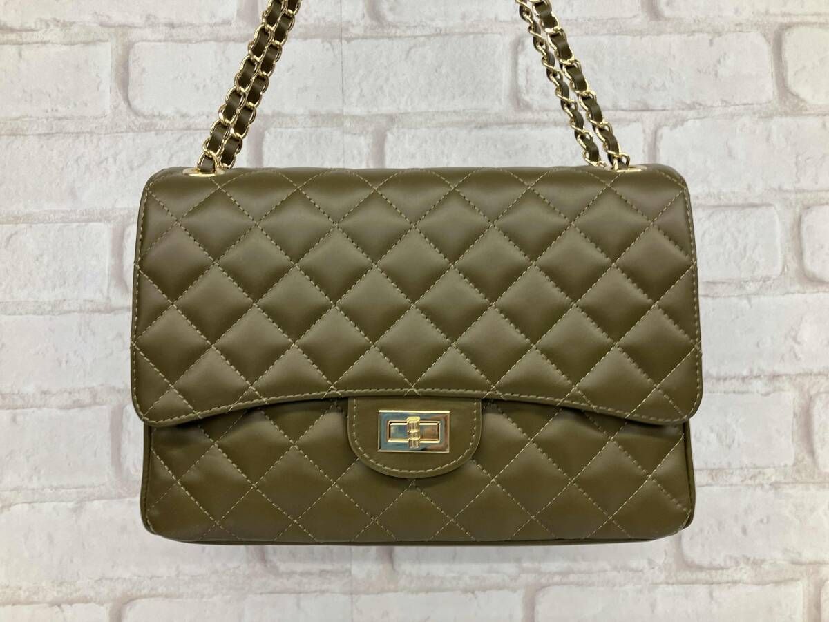 Maison Vincent メゾンヴァンサン ショルダーバッグ キルティングチェーンバッグ カーキ 9,894円