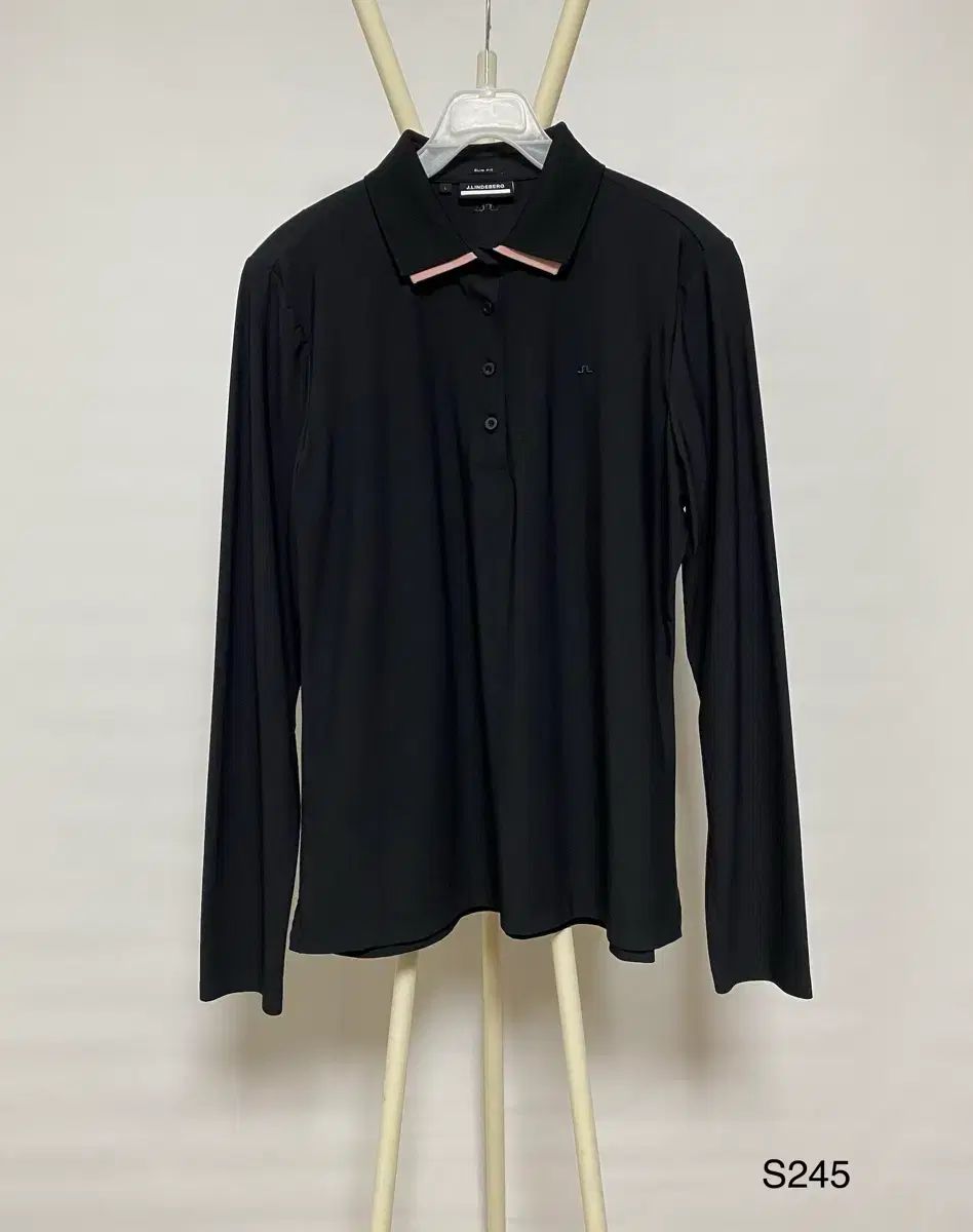 J LINDEBERG レディース ゴルフ 長袖 ポロTシャツ L ブラック