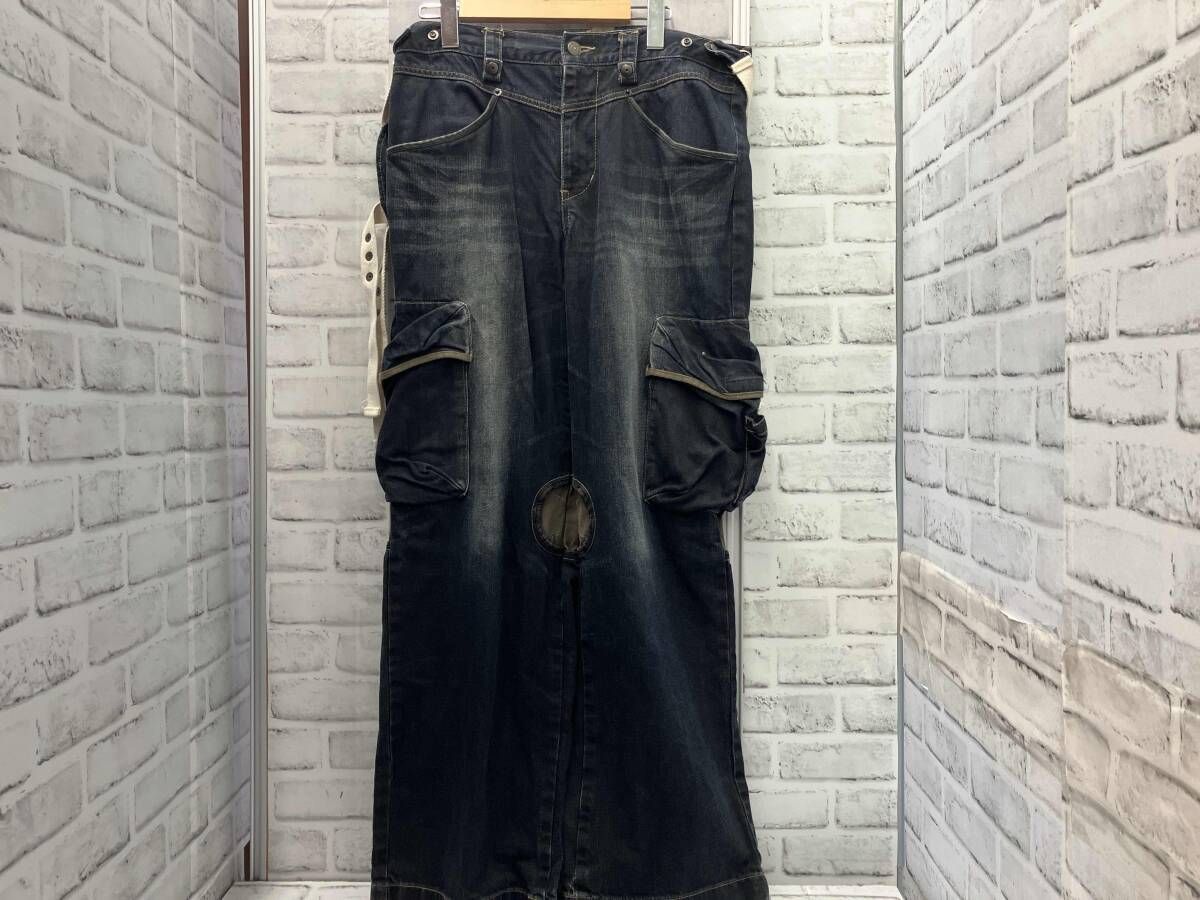 PPFM/デニムカーゴパンツ/ウエスト実寸84cm/エプロン付き/ピーピーエフエム/35-10PR19/ジーンズ