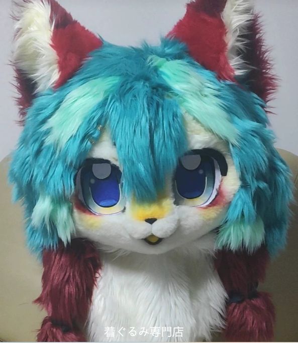 狼　犬　猫　着ぐるみ 　ヘッド ケモノ ファースーツ ぬいぐるみ コスプレ コスチューム Kurumi 一点物 D592