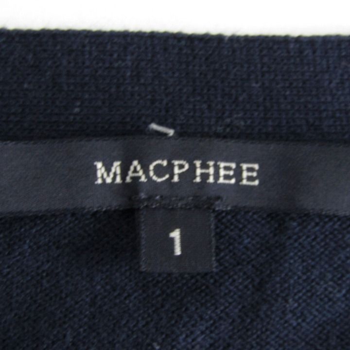 マカフィー ニット トップス リボンネック 七分袖 トゥモローランド レディース 1サイズ ネイビー MACPHEE 【中古】