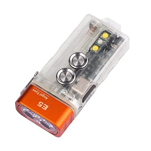 RovyVon E5 ミニ懐中電灯 700 ルーメン超高輝度充電式、ホワイト UV ホワイトサイドライト、ロックアウトモード、発光防水キーリング懐中電灯、家庭用、屋外用e