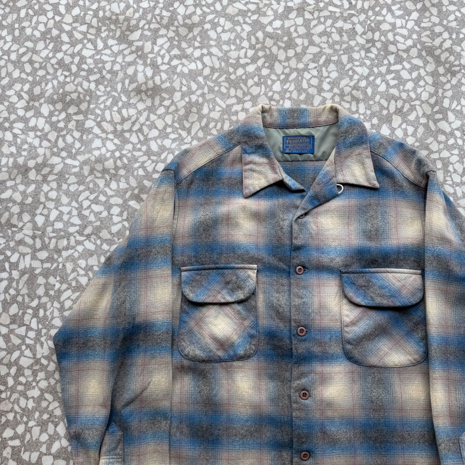 [ Archive アーカイブ Y2K ]PENDLETON / 70's Wool Board Shirt size L ペンドルトン　オープンカラー　オンブレ　ボードシャツ　ウールシャツ　アメカジ