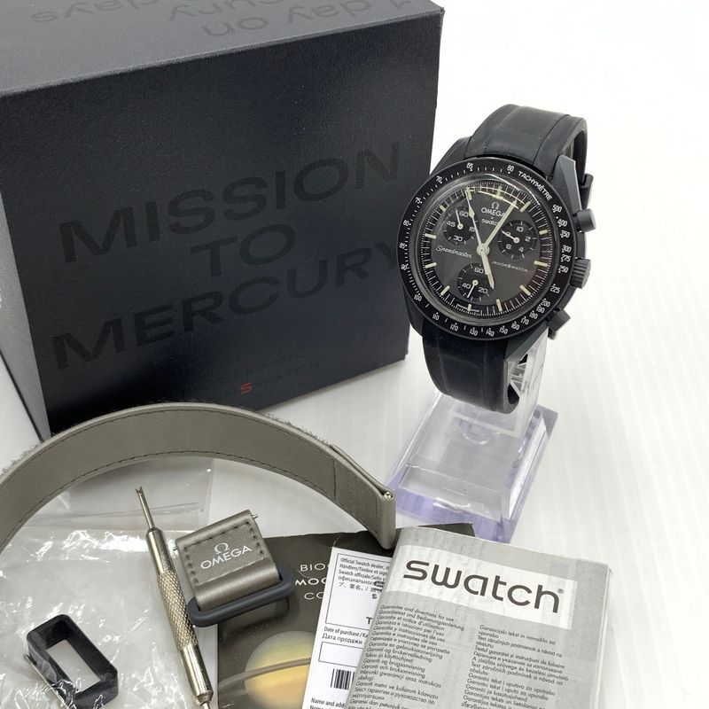 【現状渡し品】 SWATCH スウォッチ × OMEGA オメガ 別注 コラボ MOONSWATCH MISSION TO MERCURY S033A100 ムーンスウォッチ ミッション トゥ マーキュリー 腕時計 【197-260801-ko-06-tei】