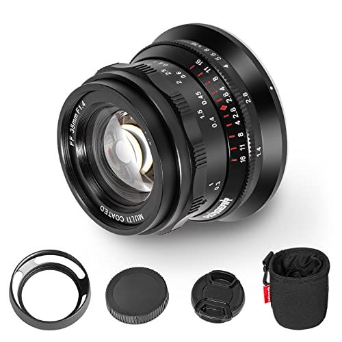 PERGEAR 35mm F1.4 フルサイズ マニュアルフォーカスレンズ 単焦点レンズ 静物/クローズアップ/ストリート/旅行撮影に最適 (Lマウント, ブラック)送料無料 16,257円