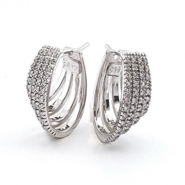 Ponte Vecchio K18WG ダイヤモンド パヴェ ピアス 0.54ct ホワイト
