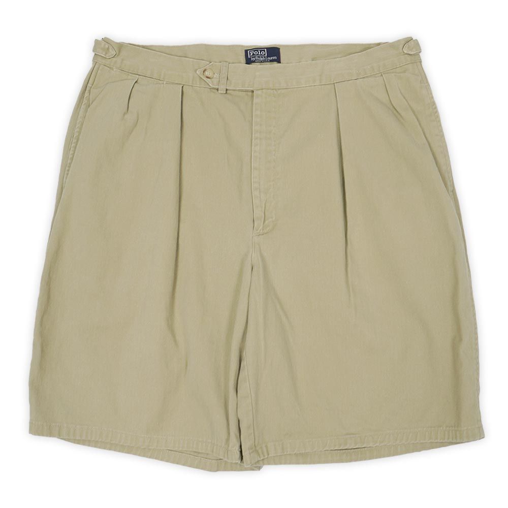 ポロラルフローレン POLO RALPH LAUREN 90s グルカショーツ 2タック チノ 珍品 MADE IN USA アメリカ製 オールド ヴィンテージ 古着 ショートパンツ ベージュ W38相当【中古】 10,890円