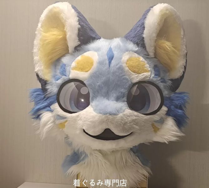 狼　犬　猫　着ぐるみ 　ヘッド ケモノ ファースーツ ぬいぐるみ コスプレ コスチューム Kurumi 一点物 D596