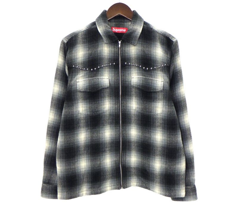 シュプリーム Supreme 25AW 【 Studded Shadow Plaid Zip Up Shirt 】 スタッデッド シャドウ プレイド ジップアップ ロングスリーブ 長袖 シャツ 52364