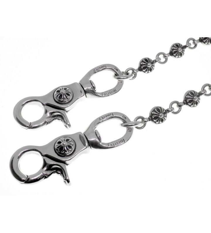 クロムハーツ CHROME HEARTS 【 1BALL LONG-T 2 】 2クリップ ロング #1 クロスボール シルバー ウォレットチェーン w27688