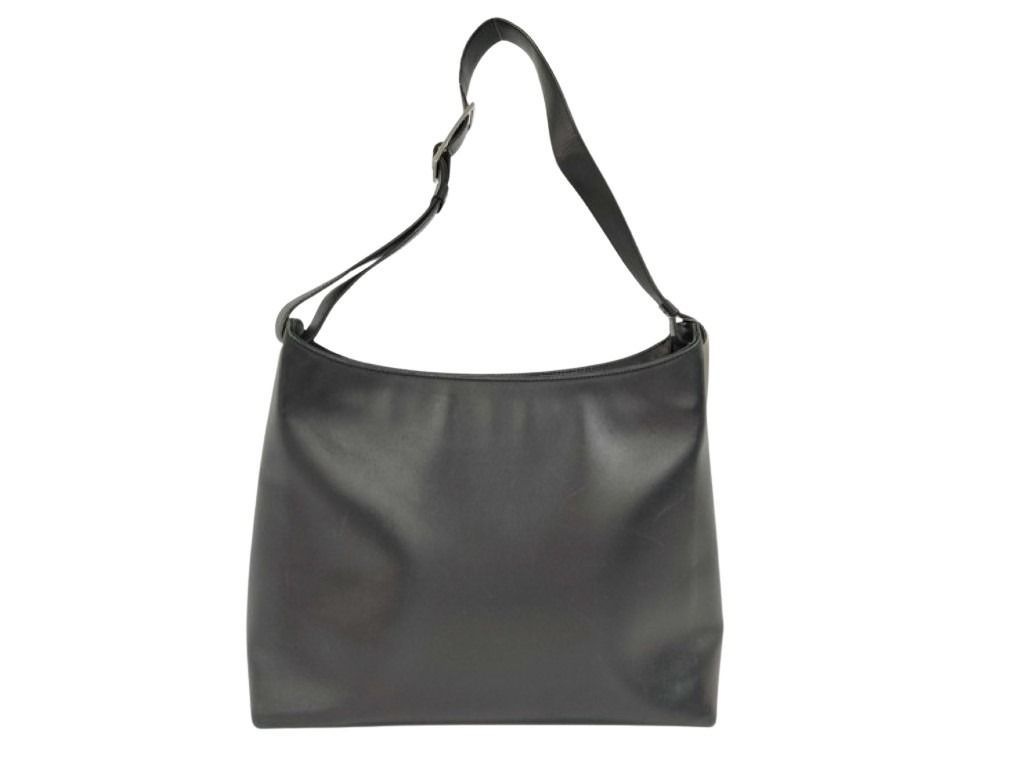 Salvatore Ferragamo フェラガモ ショルダーバッグ ヴァラ AB-21 0274 ブラック系 レザー レディース シルバー金具 美品 10,950円