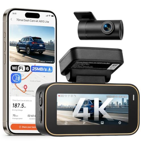 ★新品★【4K高画?+HDR夜?】70mai A810 Lite ドライブレコーダー 前後2カメラ GPS 駐車監視 衝撃録画 ループ録画 MicroSD別売