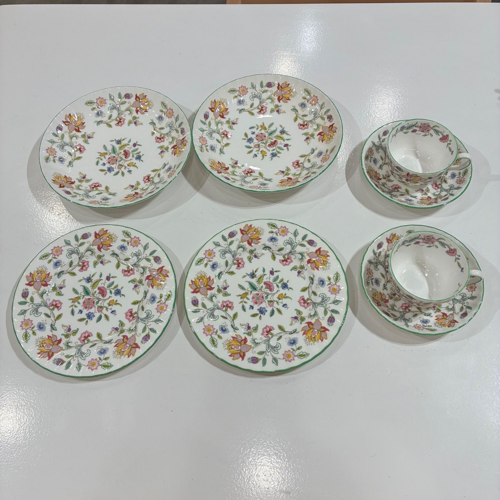 【高級洋食器】MINTON ミントン ハドンホール トリオ 2客・ 21cmプレート セット