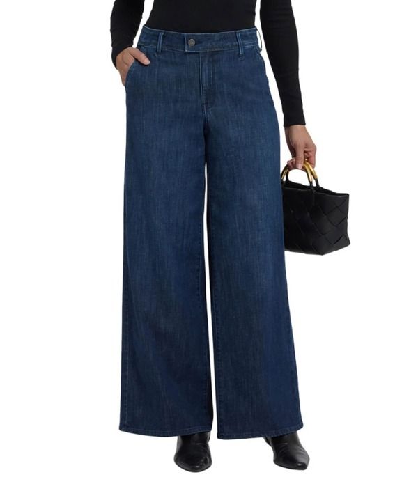 エヌワイディージェイ レディース ボトムス デニムパンツ ワイドレッグ ジーンズ NYDJ Mona Stretch Denim High Rise Wide Leg Trouser Jeans Lo