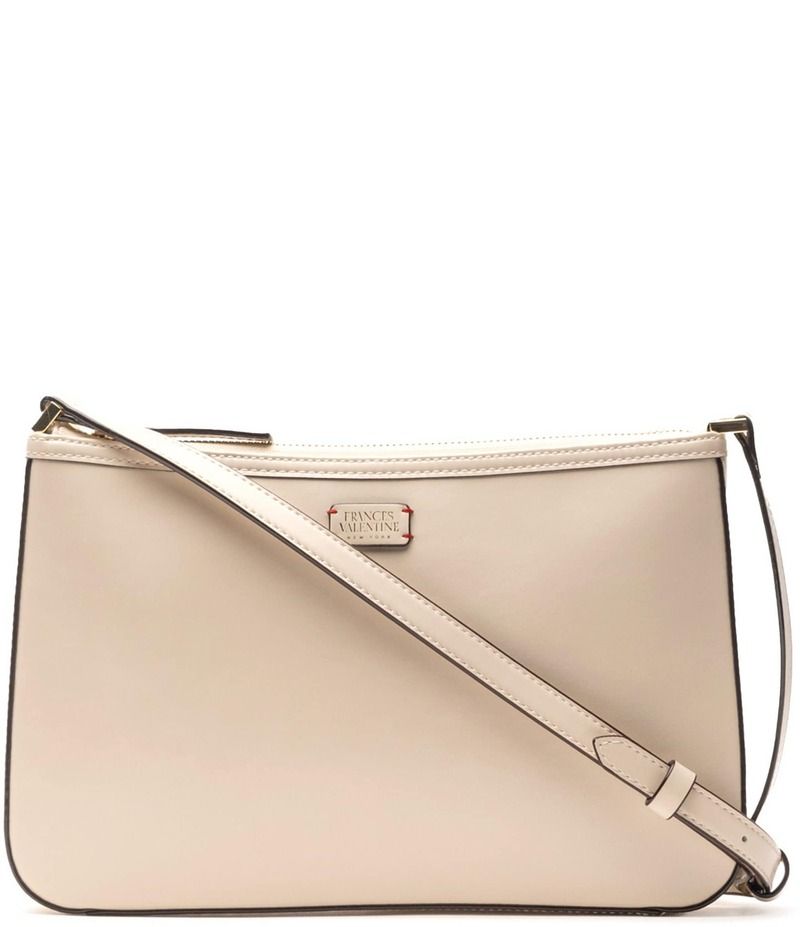 フランセスバレンタイン レディース バッグ ショルダーバッグ レザー FRANCES VALENTINE Poppy Glazed Leather Crossbody Bag Oyster