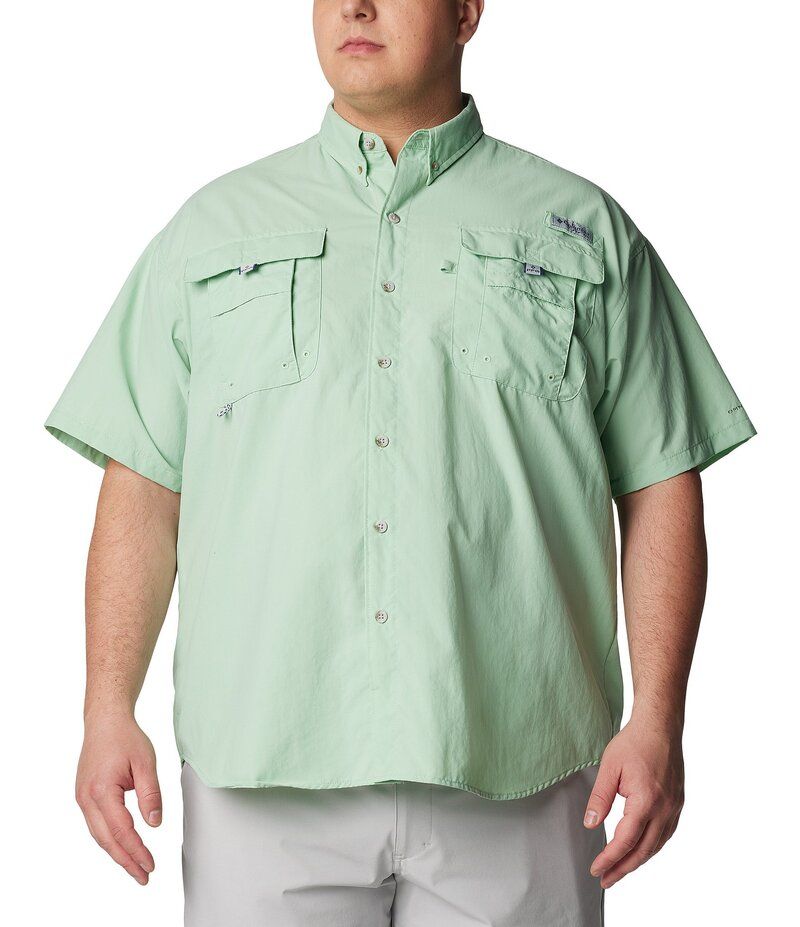 コロンビア メンズ トップス シャツ トール 半袖 Columbia PFG Big Tall Bahama II Solid ShortSleeve Woven Shirt New Mint ミント 15,584円