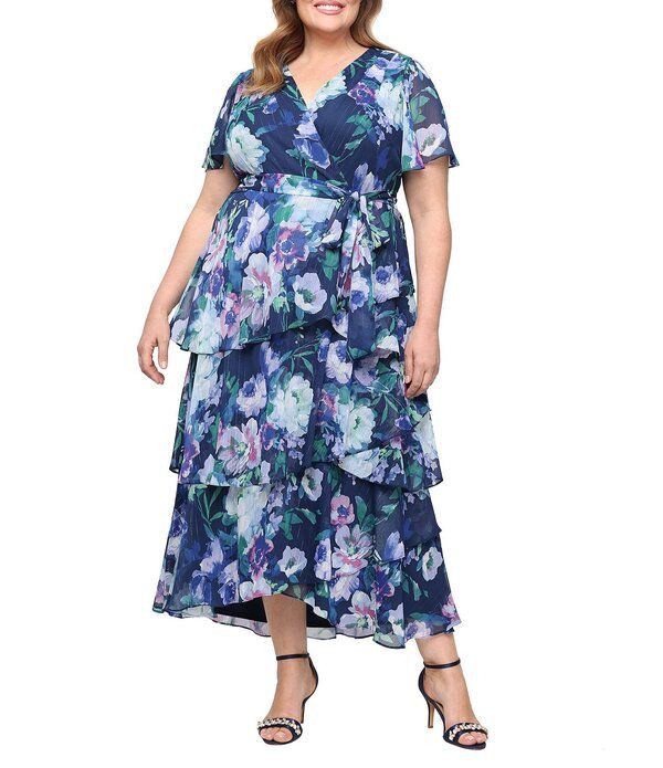 イグナイト レディース トップス ワンピース シフォン フラワー柄 プラスサイズ プリント マキシ フラワー Ignitevenings Plusize Floral Print Chiffon Ti 24,272円