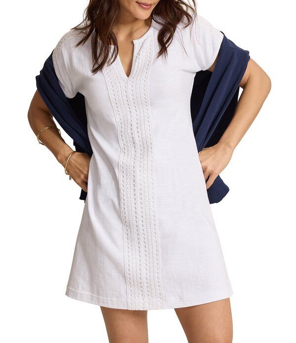 トッミーバハマ レディース トップス ワンピース Vネック レーストリム レース Tommy Bahama Sunset Harbor Lace Trim Split V Neck Short Sle 28,470円