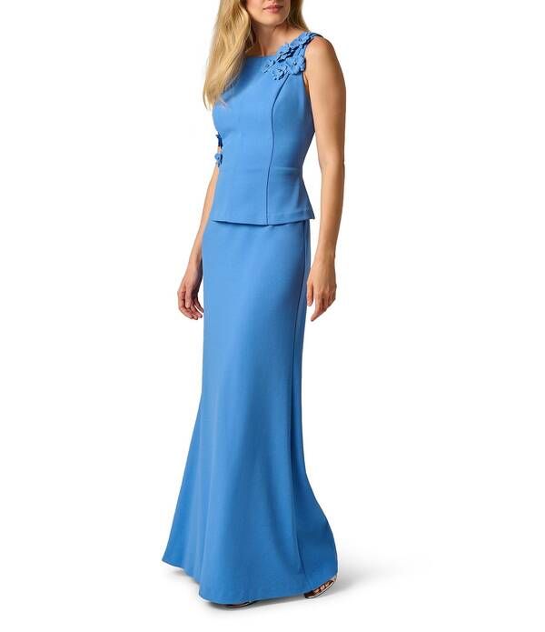 アドリアナ パペル レディース トップス ワンピース クレープ フラワー柄 フラワー Adrianna Papell 3D Floral Applique Faux 2Piece Crepe Gown 46,080円