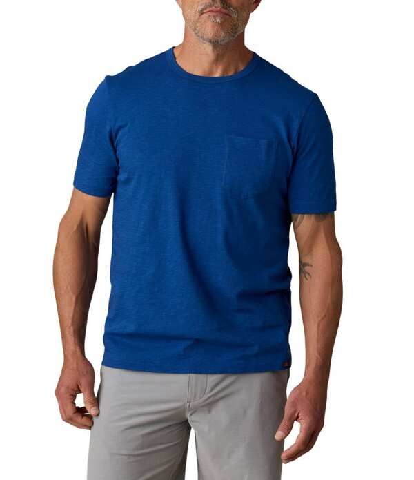 ファレティ メンズ トップス シャツ コットン Faherty Sunwashed Organicotton Pocket Short Sleeve TShirt Antilles Blue ブルー