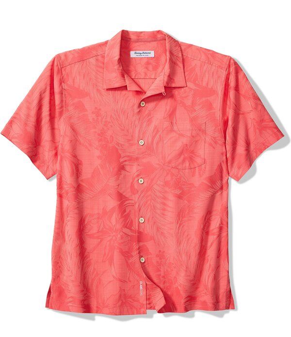 トッミーバハマ メンズ トップス シャツ Tommy Bahama Coastal Ease Botanic Loom Short Sleeve Woven Camp Shirt Melon Berr