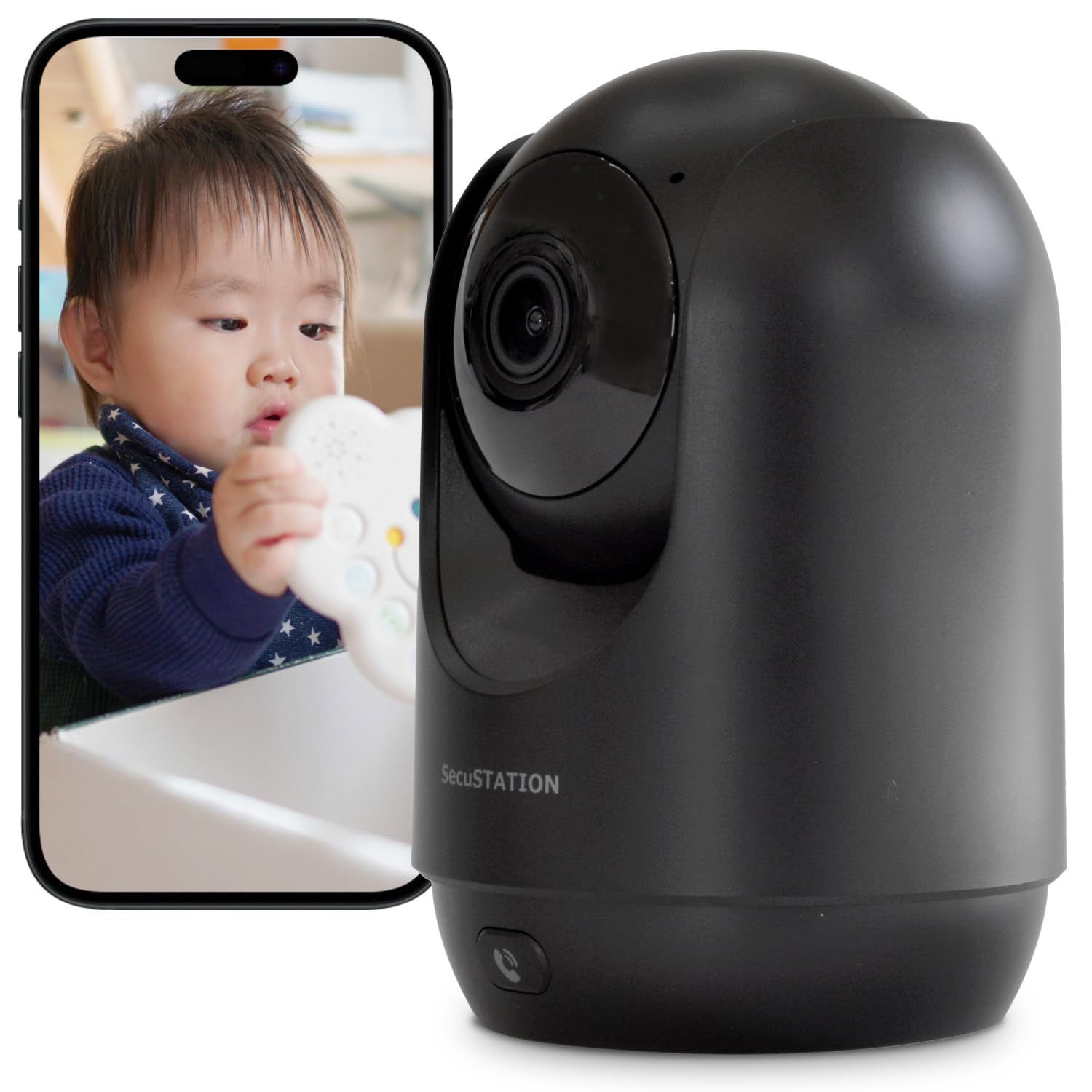☆新品☆SecuSTATION ペットカメラ 屋内 500万画素 カメまるD SC-DC55(B) 黒 | 見守りカメラ,スマホ対応,自動追尾,動作検知,双方向音声,夜間暗視,不可視赤外線,5GHz対応,SDカード128GB対応,クラウド録画対応,日本語サポー 7,603円