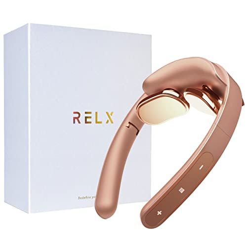RELX 【整体院長監修】リラクゼーション器 EMS 温熱(日本企業企画) 超軽量72g コードレス ギフト プレゼント ネックウォーマー 静音 (ローズゴールド)e