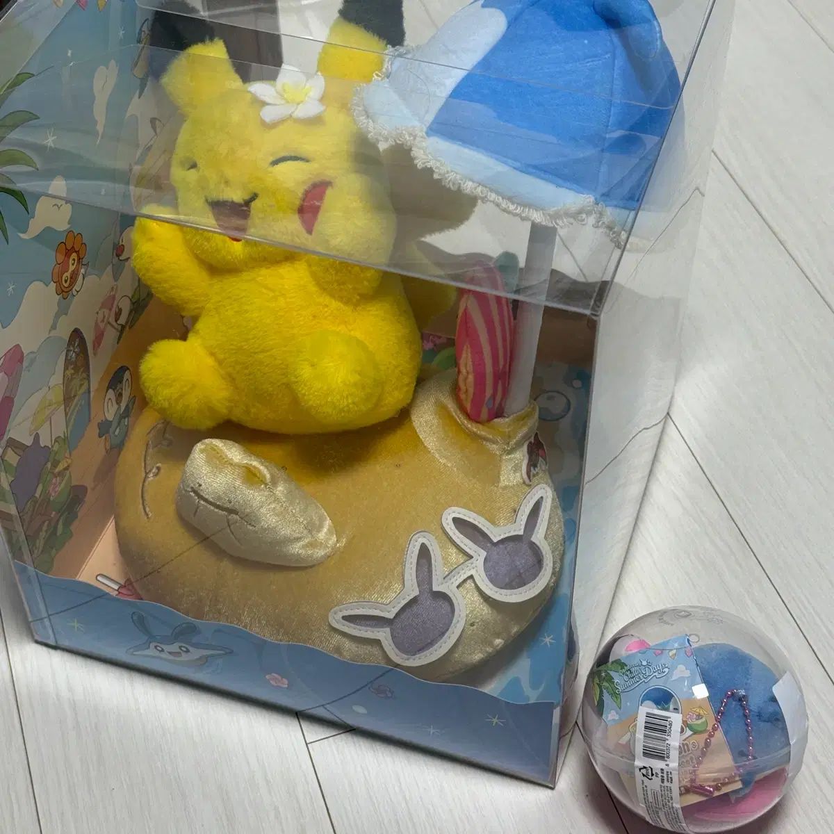 まとめ売り) ポケットモンスター プサン 釜山 ポップアップ ゆったりバカンス Chilling Ver. サマー DAIZ MEN ぬいぐるみ ピカチュウ + チューブ マスコット 大굴레오