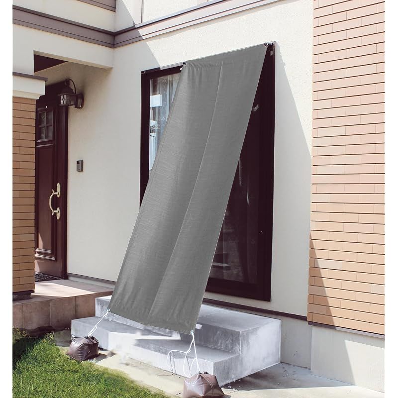 【新品】 cloth shop 布や 日よけ シェード 屋外 サンシェード ベランダ カーテン 幅 約190x丈300cm 1枚入 [杢調2級 遮光 グレー] 0 6,550円