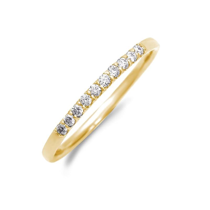 LEGAN (レガン) ハーフ エタニティリング 指輪 11号 [ ダイヤモンド 0.1ct 10粒 ] K18YG | 天然ダイヤモンド 婚約指輪 マリッジリング イエローゴールド レディース 日本国内製 0