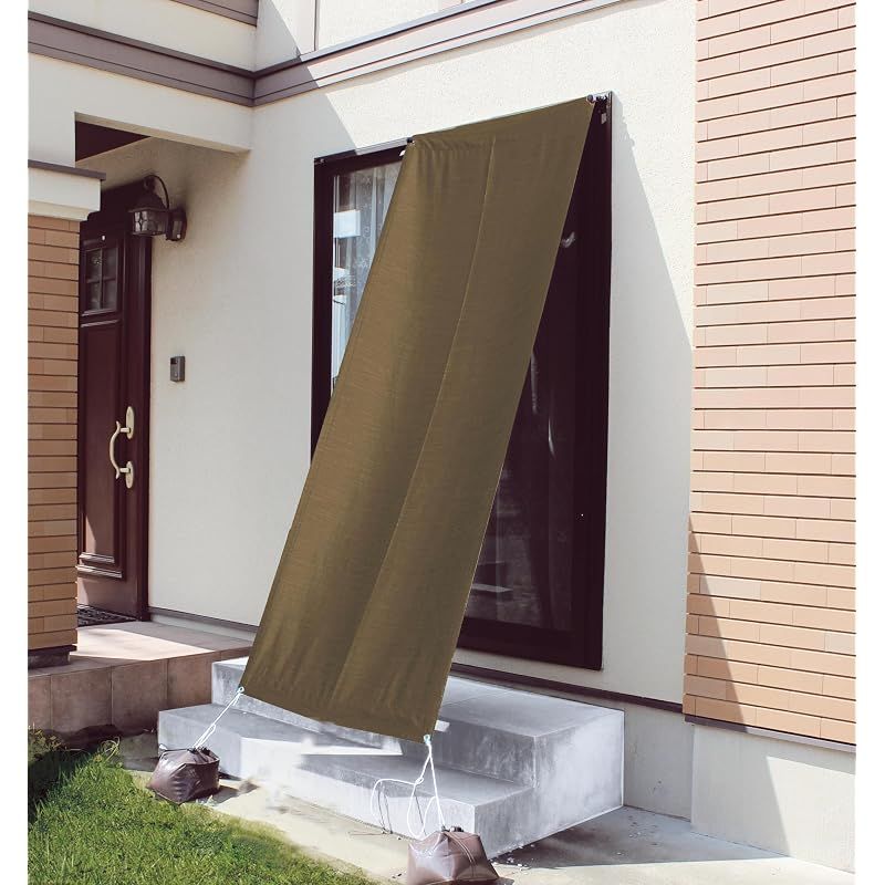 【新品】 cloth shop 布や 日よけ シェード 屋外 サンシェード ベランダ カーテン 幅 約190x丈300cm 1枚入 [杢調2級 遮光 ブラウン] 0 6,382円