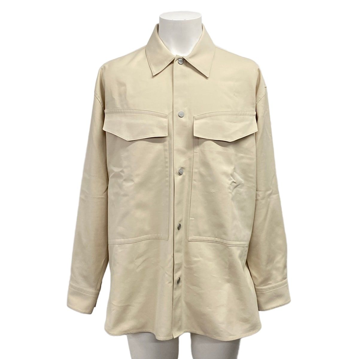 HERMES(エルメス) 長袖シャツ サイズ4015　3/4 メンズ美品 オーバーシャツ ボクシーフィット H656460H81037 フィセル コットン、カシミヤ