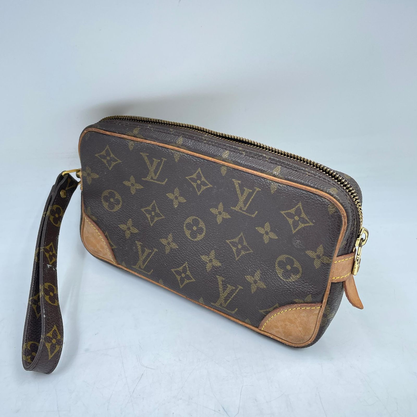 7H001Louis Vuitton ルイヴィトン モノグラム マルリー ドラゴンヌ PM セカンド M51827 セカンドバッグ レザー ブラウン 中古