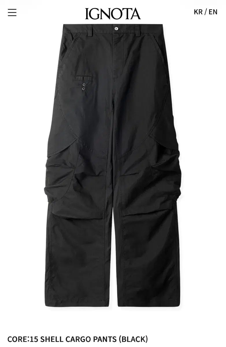 イグノタ コア15 シェル カーゴ パンツ ブラック L 新品