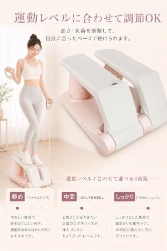 DINGHANG ステッパー エア式 新感覚エアステップ エアクッション式 トレーニングチューブ付き カウンター付き 負荷調節 コンパクト 室内運動 踏み台昇降 有酸素運動 下半身トレーニング 太もも ヒップ ふくらはぎ ボディメイク ながら運動 おうちジムi