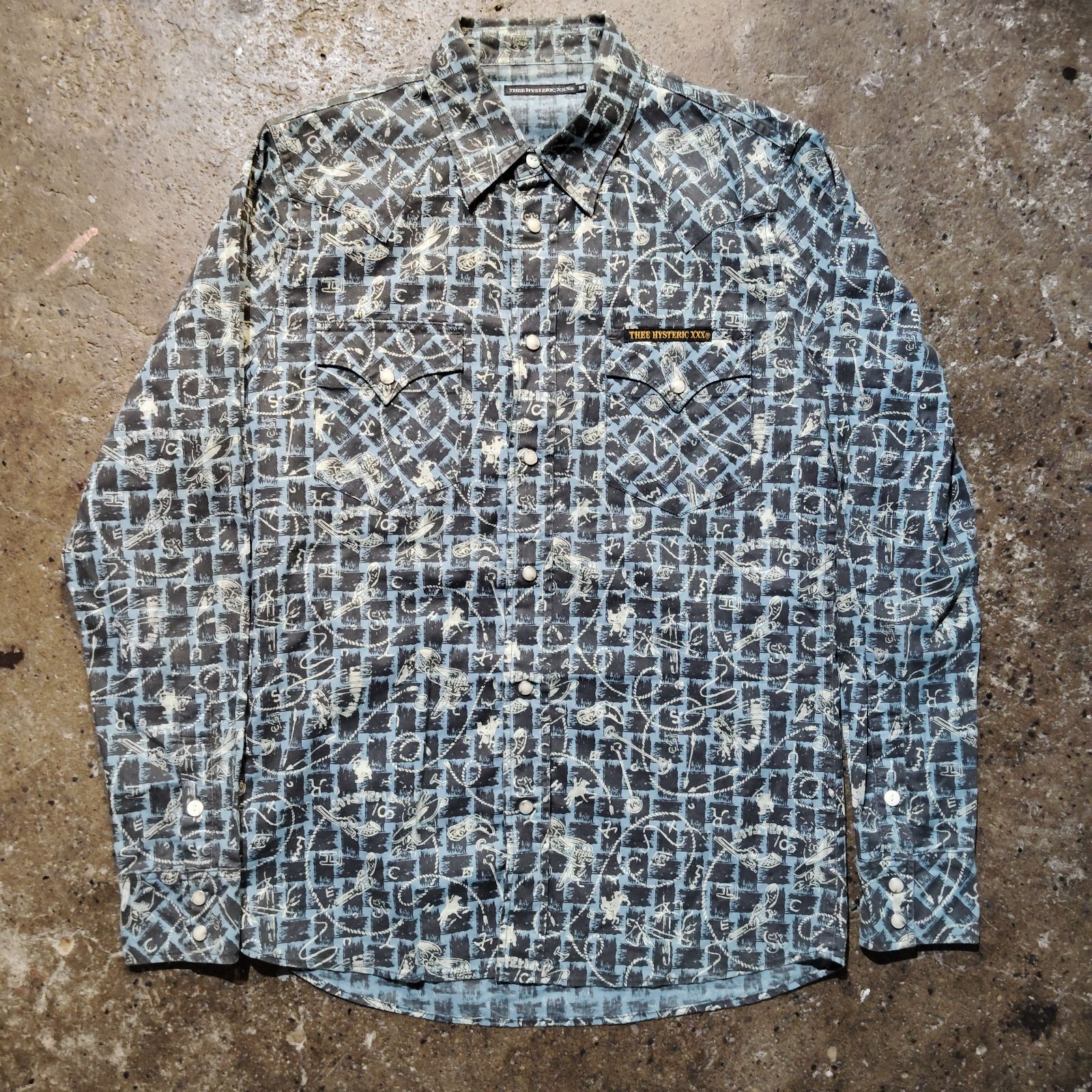 HYSTERIC GLAMOUR 11aw Thee Hysteric XXX 総柄ウエスタンシャツ ブルー M ヒステリックグラマー 0613ah02 8,520円