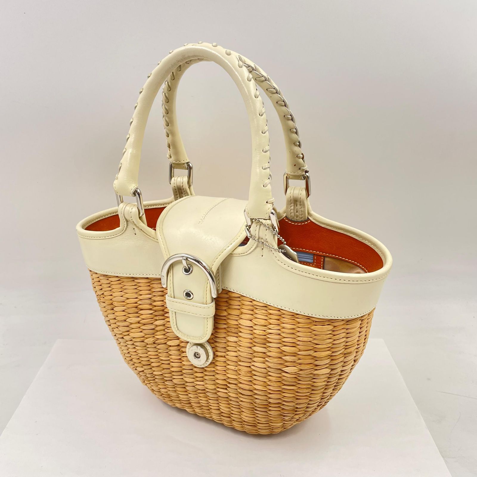 7H029COACH コーチ ソーホー　シリーズ　 カゴバック　 ストローバック　ハンドバッグ レディース 中古