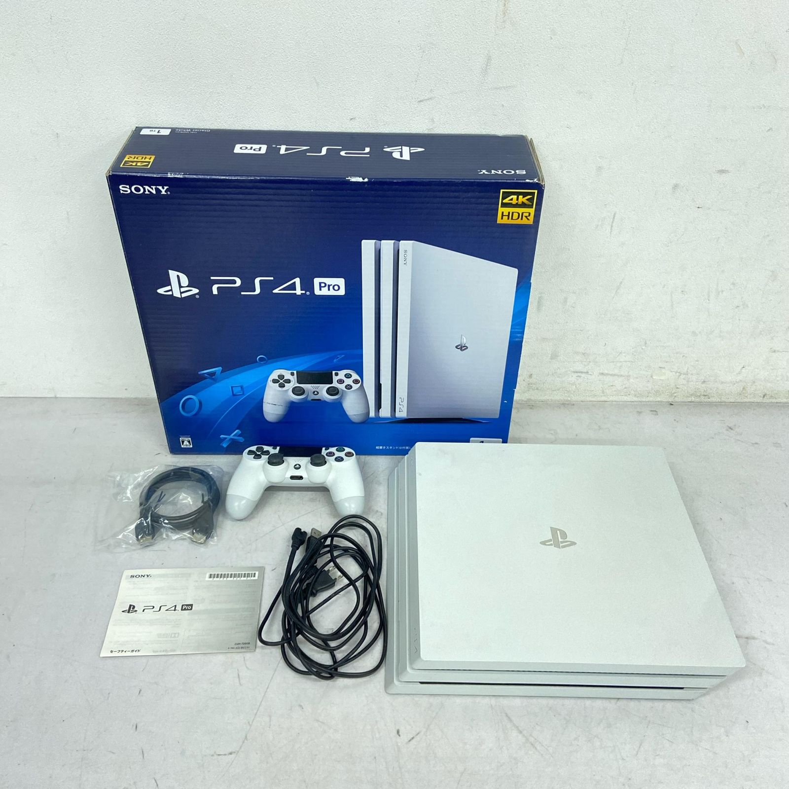 7C018sonny ソニー PlayStation4 Pro PS4 プレステ 1TB CUH-7200B ゲームハード Glacier White ホワイト 中古【通⚪︎】