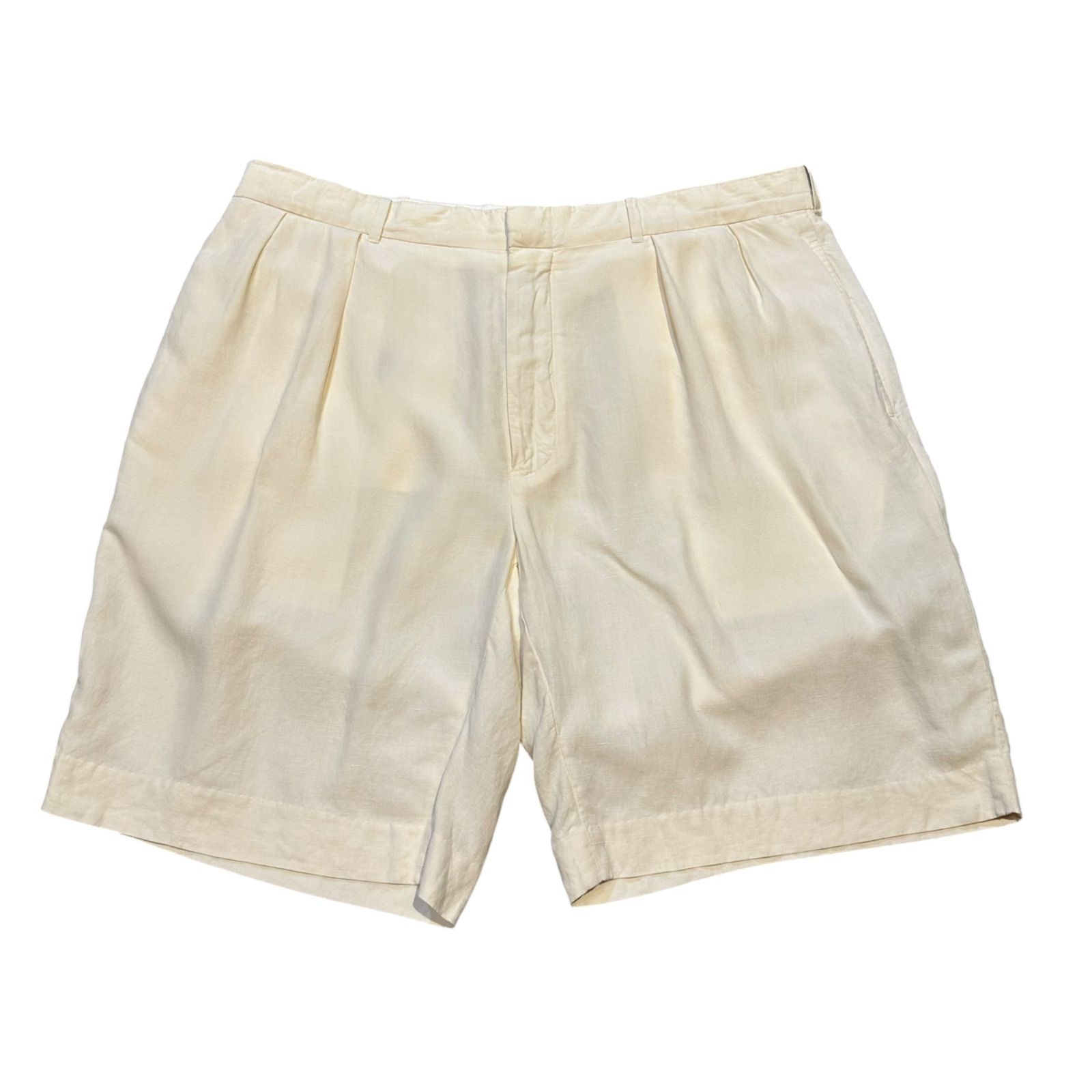 Polo By Ralph Lauren Silk Linen 2Tuck short ivory ポロバイラルフローレン　シルク　リネン　ショーツ