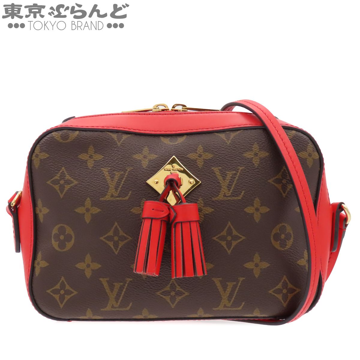 ルイヴィトン LOUIS VUITTON サントンジュ M43556 レッド コクリコ モノグラムキャンバス ショルダーバッグ レディース 101877829
