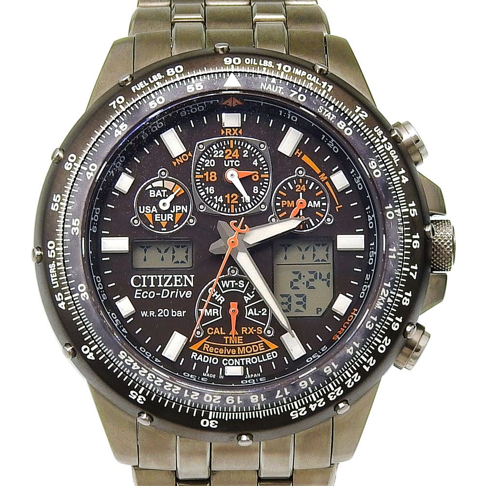 【CITIZEN】シチズン エコドライブ U600-T011110 チタン エコドライブ クロノグラフ メンズ 黒文字盤 腕時計 29,054円
