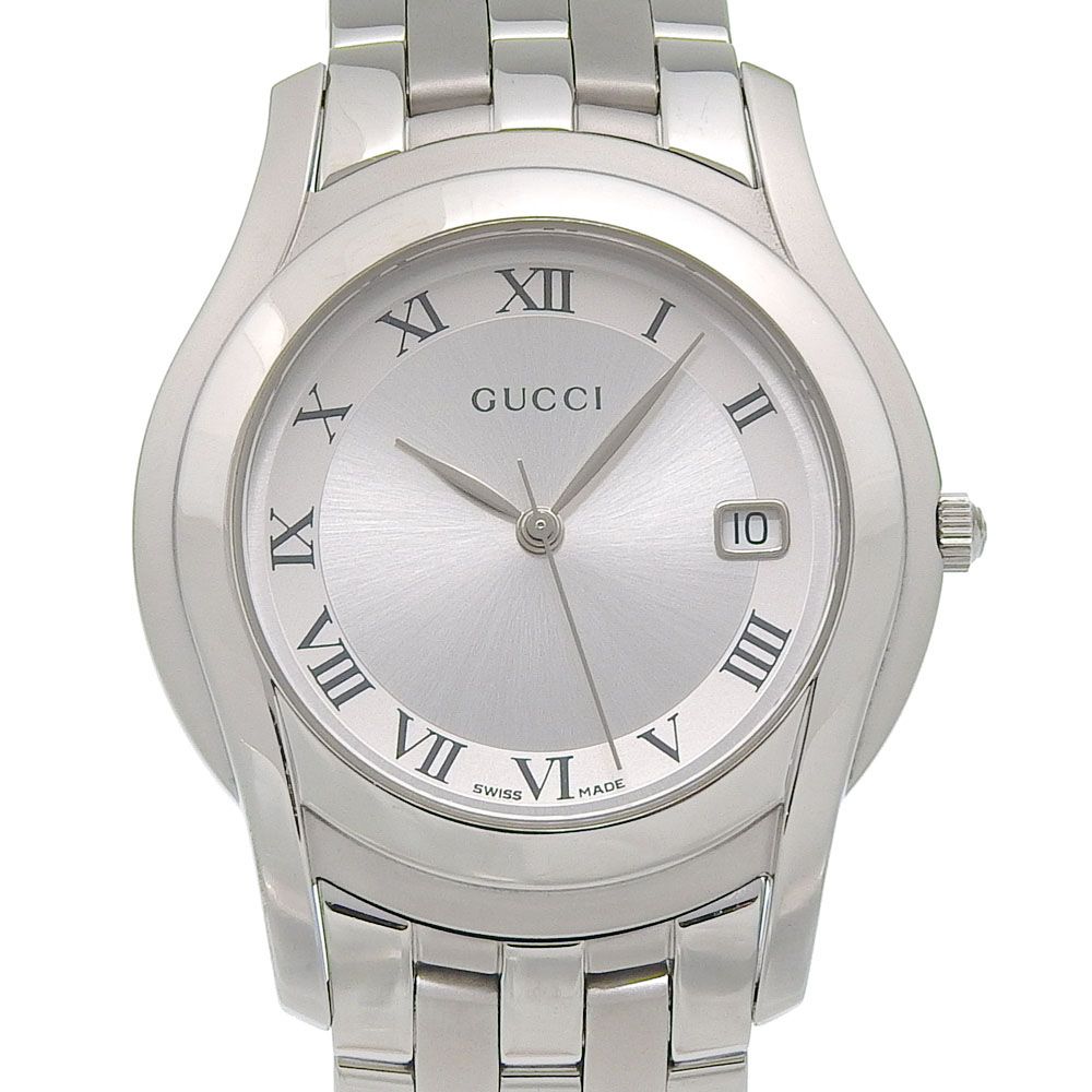 【GUCCI】グッチ Gクラス 5500M ステンレススチール クオーツ アナログ表示 メンズ シルバー文字盤 腕時計 22,052円