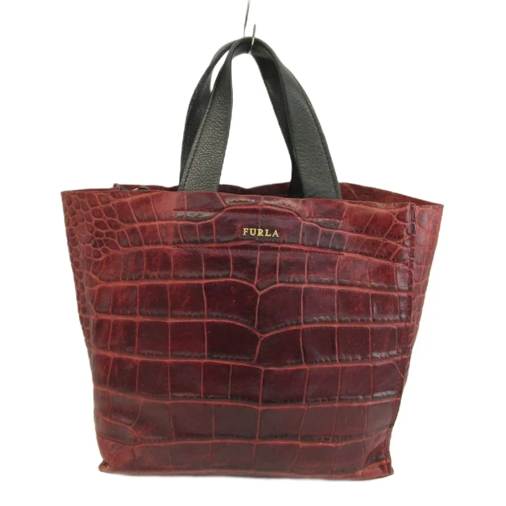 フルラ FURLA トートバッグ ハンドバッグ レザー クロコ型押し ロゴ 