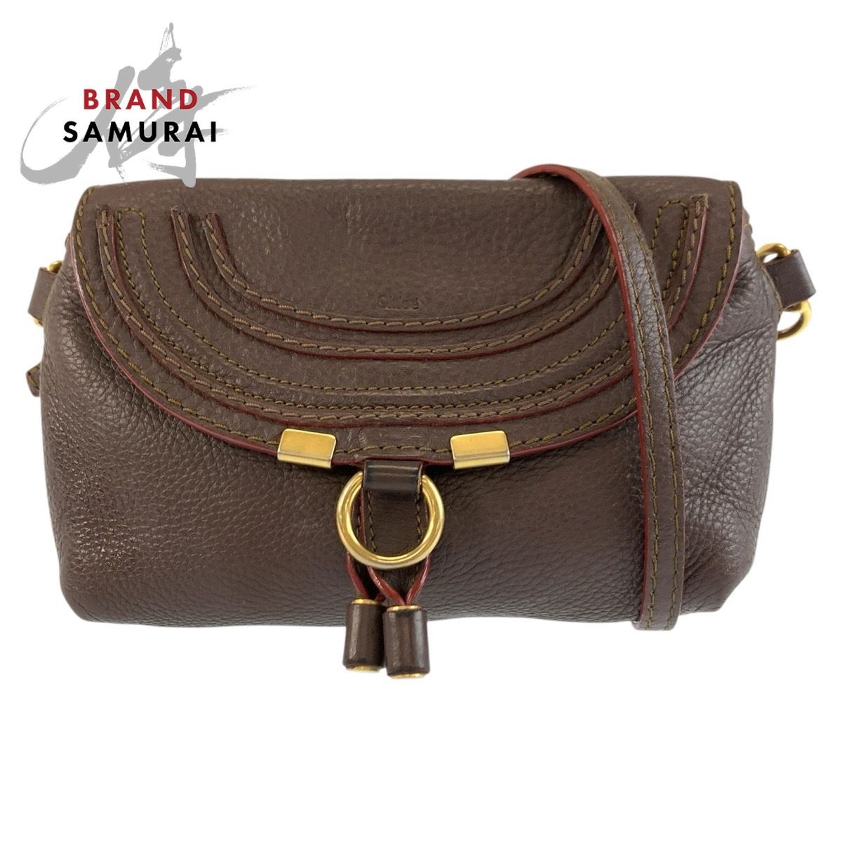 Chloe クロエ マーシー ブラウン ゴールド金具 レザー ショルダーバッグ ポシェット レディース 603705【中古】