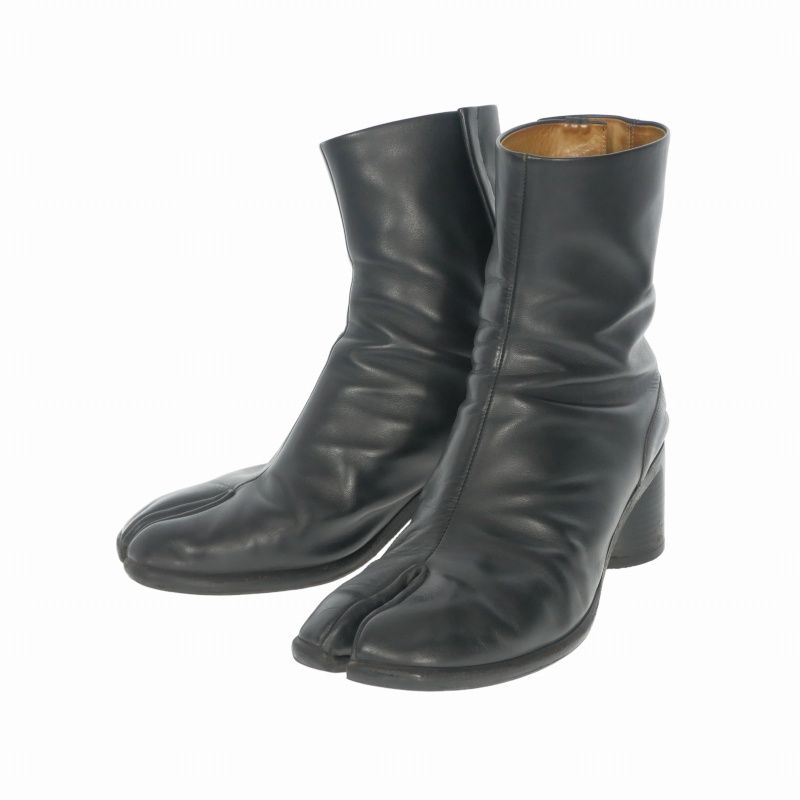 メゾンマルジェラ Maison Margiela TABI 足袋 タビブーツ レザー 6cmヒール 靴 43 ブラック 黒
